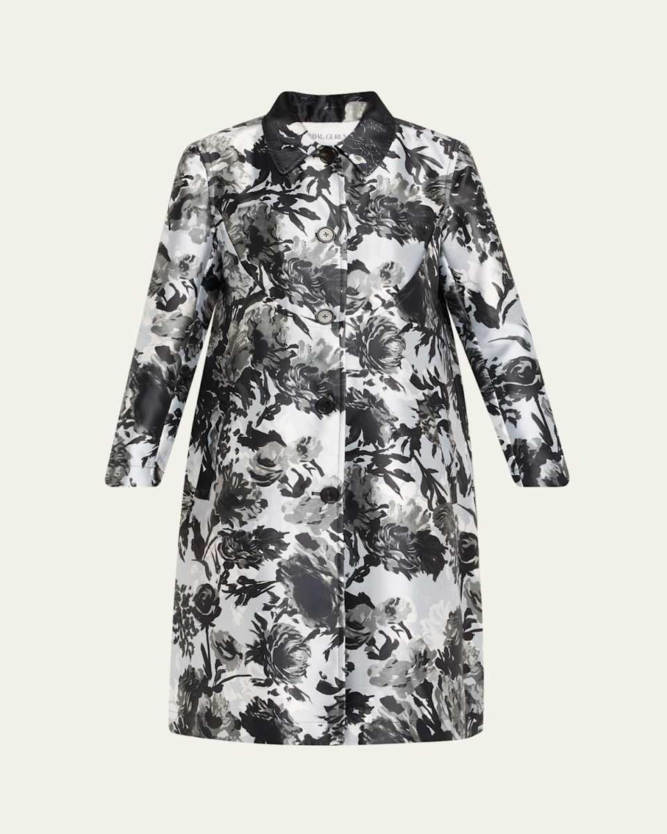 Floral-Print Satin Jacket